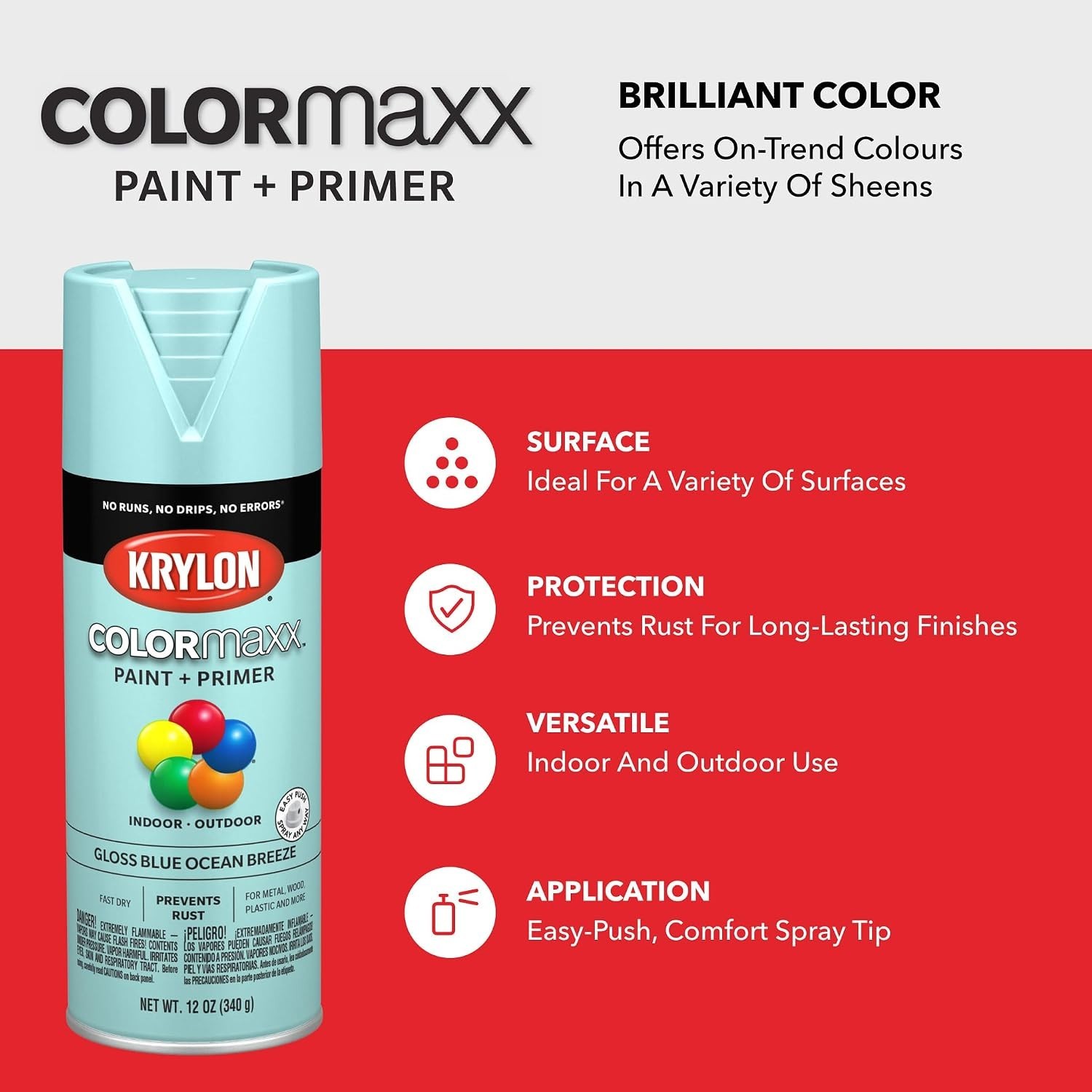 ColorMaxx 12 Oz. Gloss Spray Paint, Blue Ocean Breeze – 1 Each