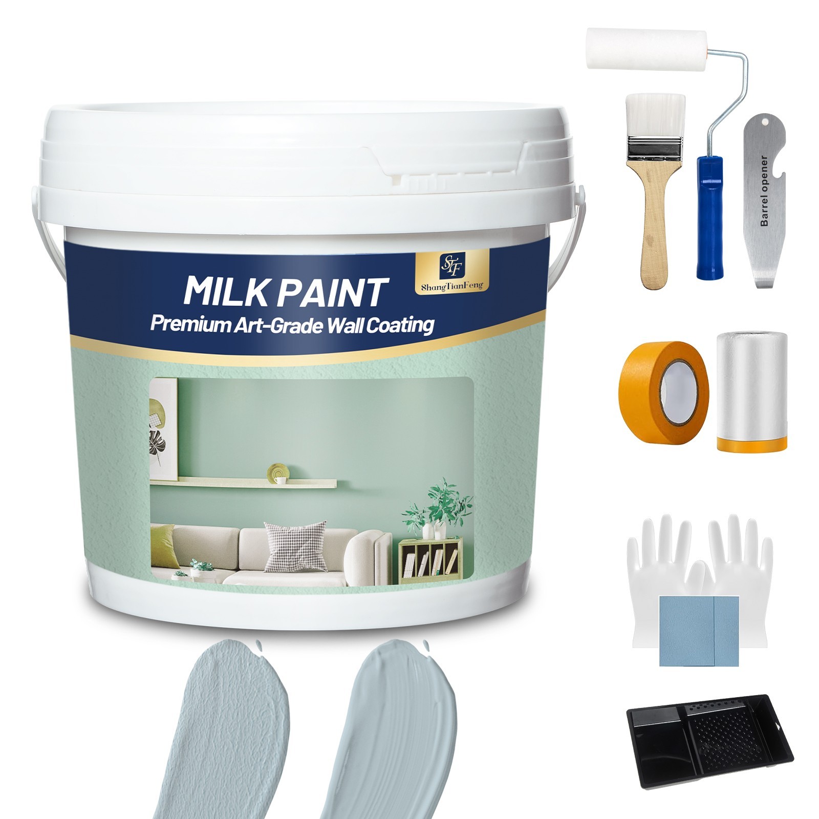 8 Gallon Upgraded Epoxy Paint Kit with Accessories | Indoor/Outdoor Floor, Wall