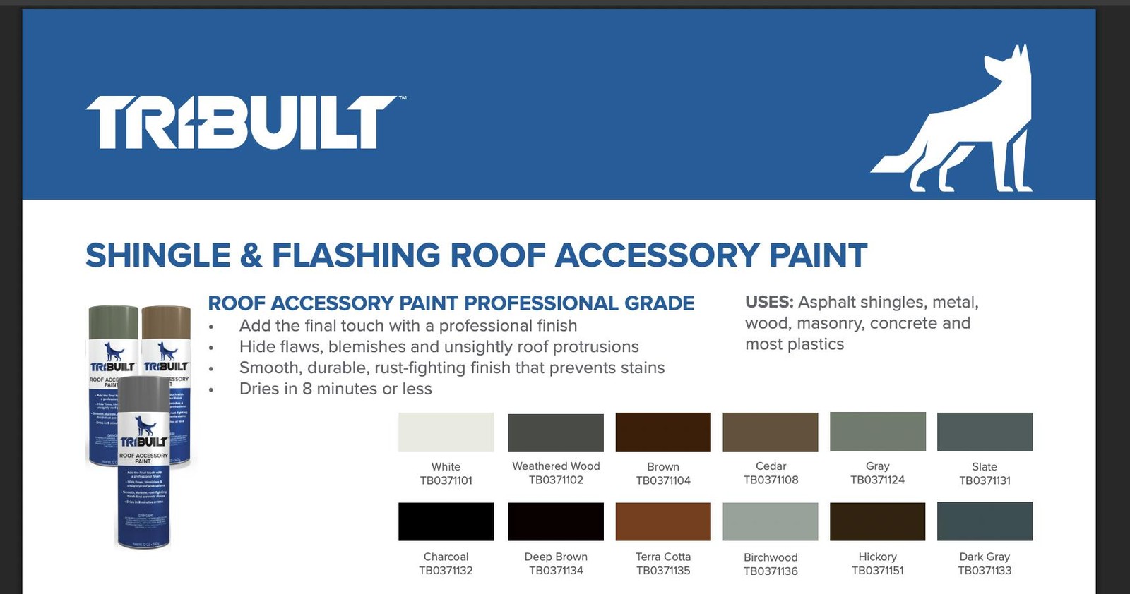 2 Pack Tri-Built Cedar Roof Accessory Paint Professional Grade 12oz