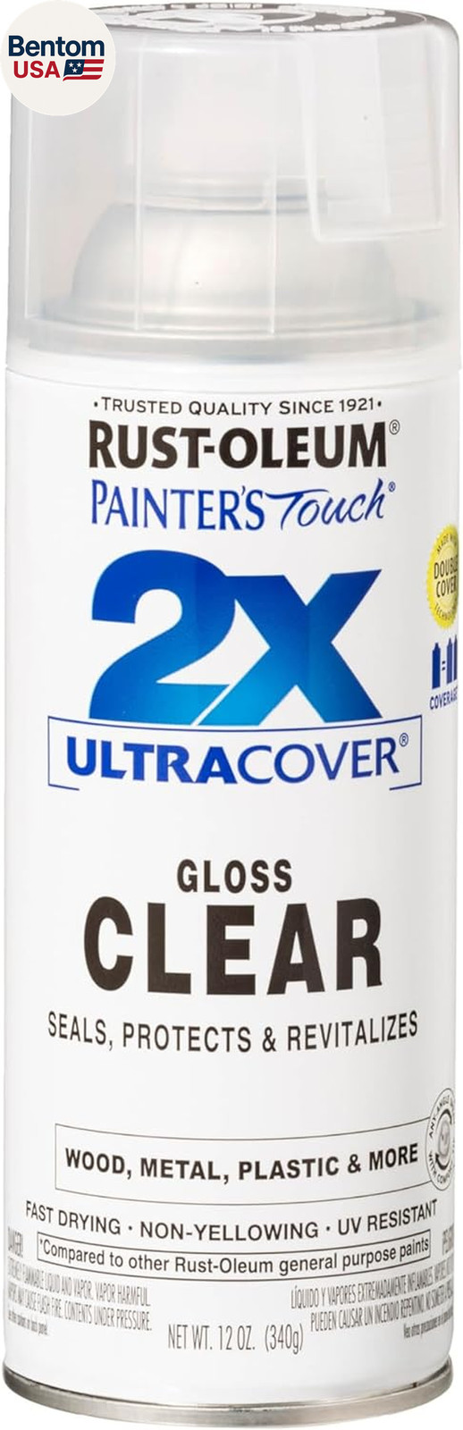 334029 Painter’S Touch 2X Ultra Cover Spray Paint, 12 Oz, Gloss Clear