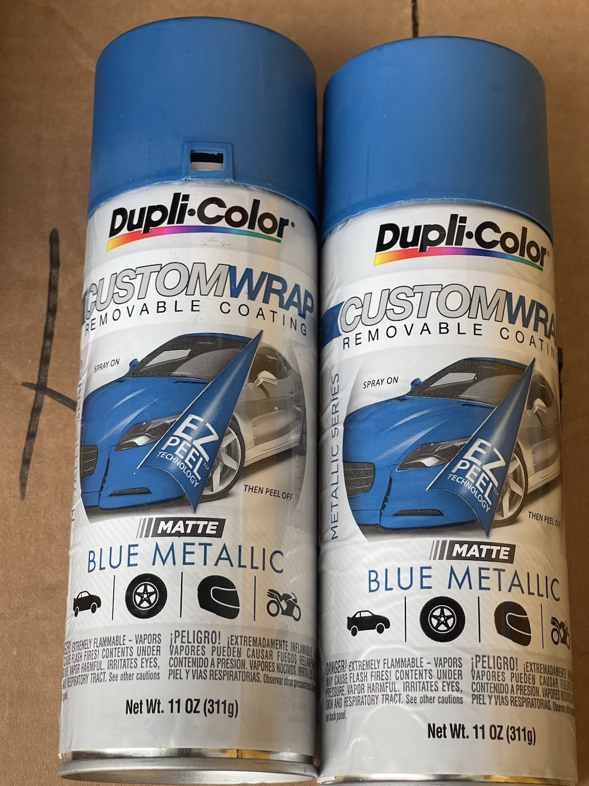 (2) Dupli-Color Custom Wrap Matte Blue Metallic CWRC832 Removable PlastiDip Coat