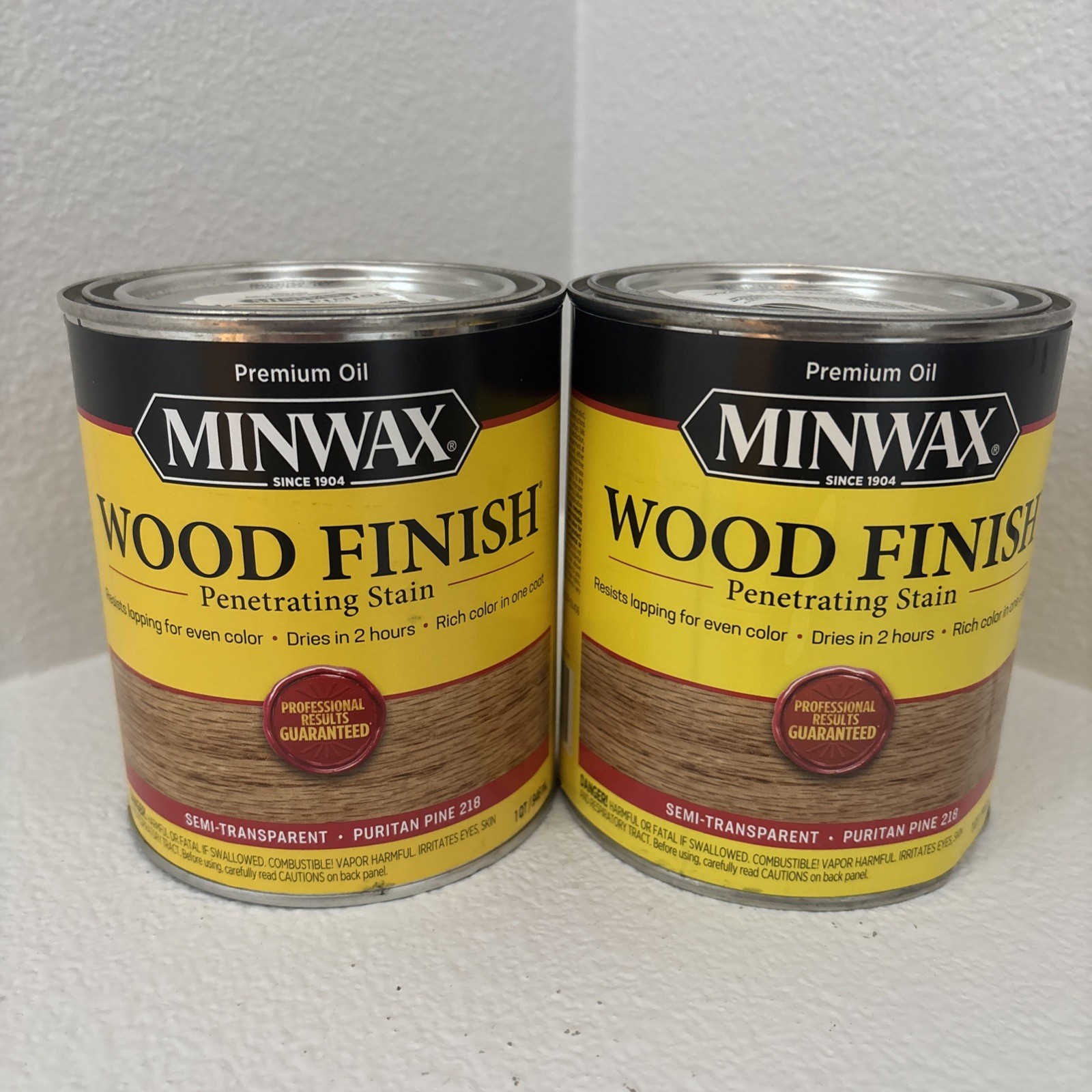2-Minwax Puritan Pine 218 NEW Quart Wood Finish Discontinued READ