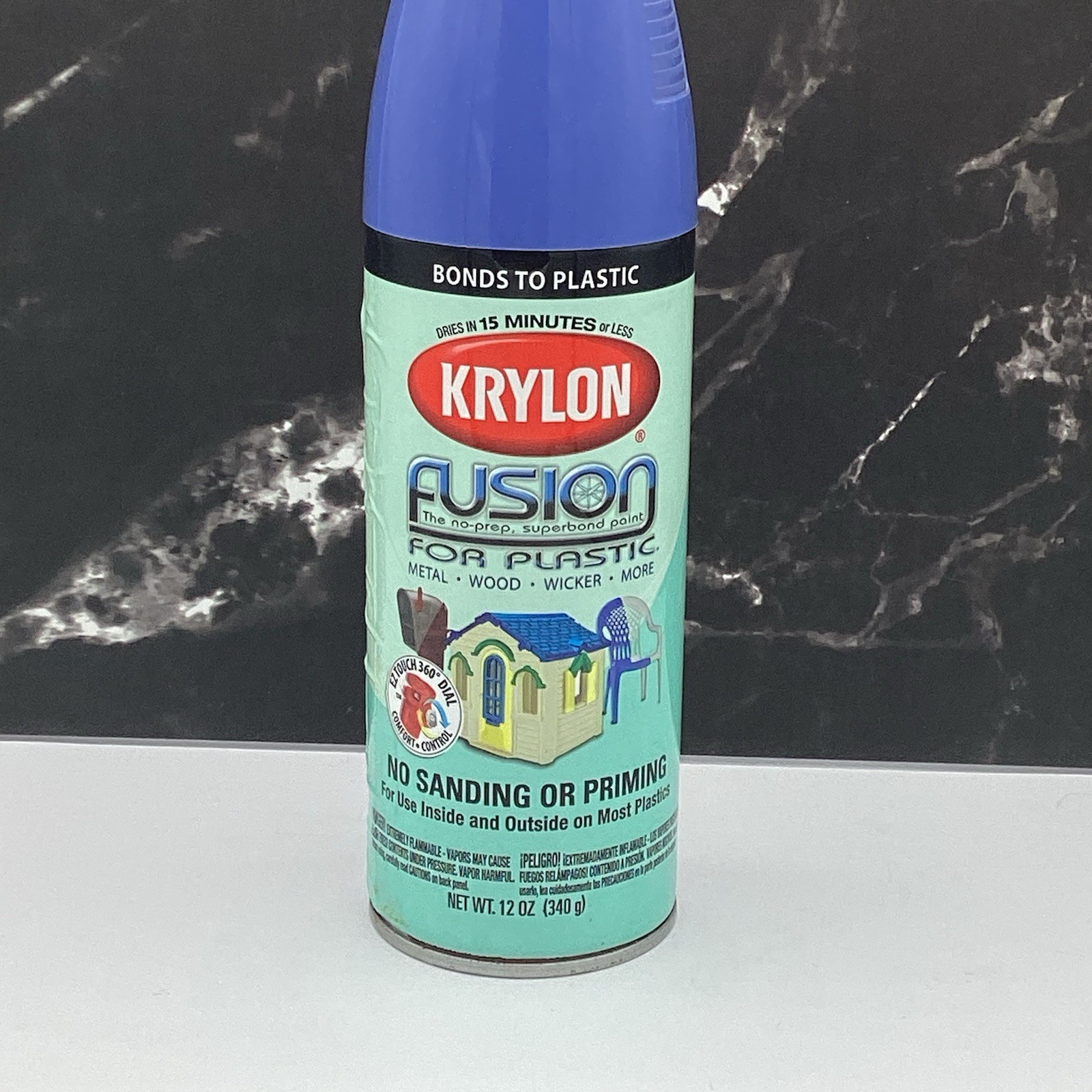 Krylon Fusion for Plastic Spray Paint Blue Hyacinth Gloss, 12 oz (1 can)