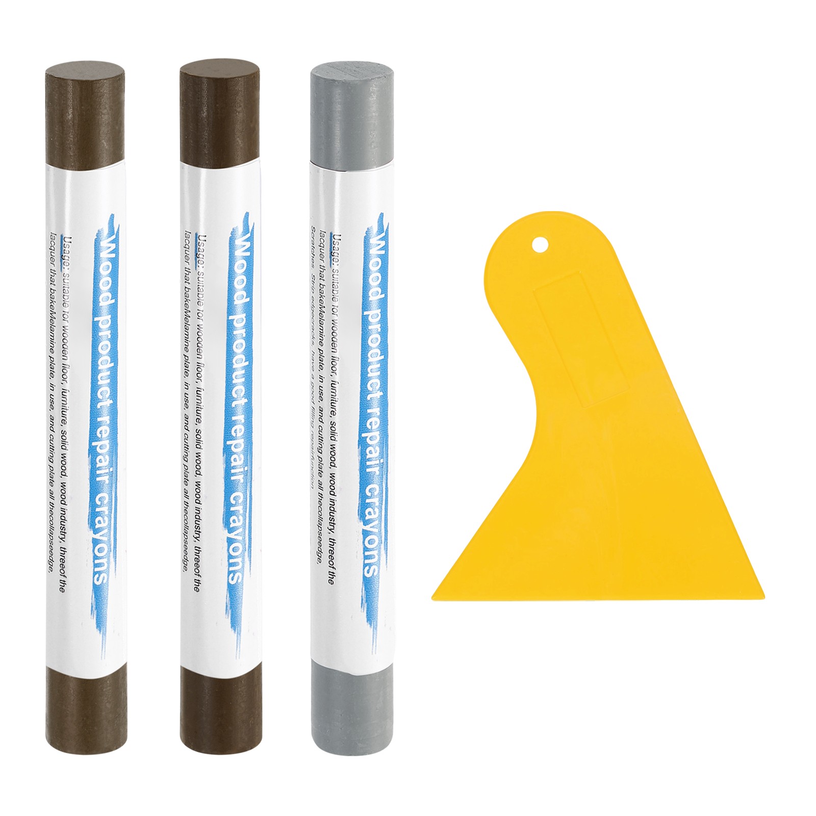 3Pcs, Wood Filler Sticks Wood Repair Wax Kit 3 Colors Gray Series