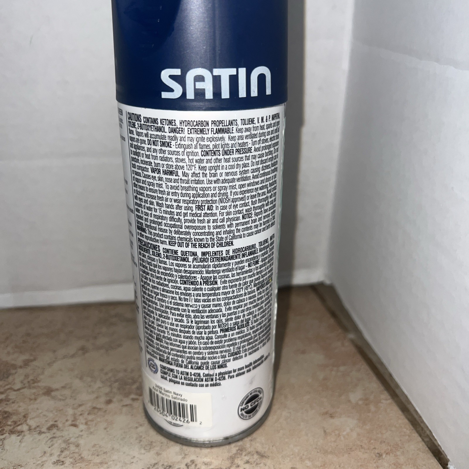 Krylon Fusion for Plastic Satin Navy Blue Spray Paint 12oz 2426 Discontinued