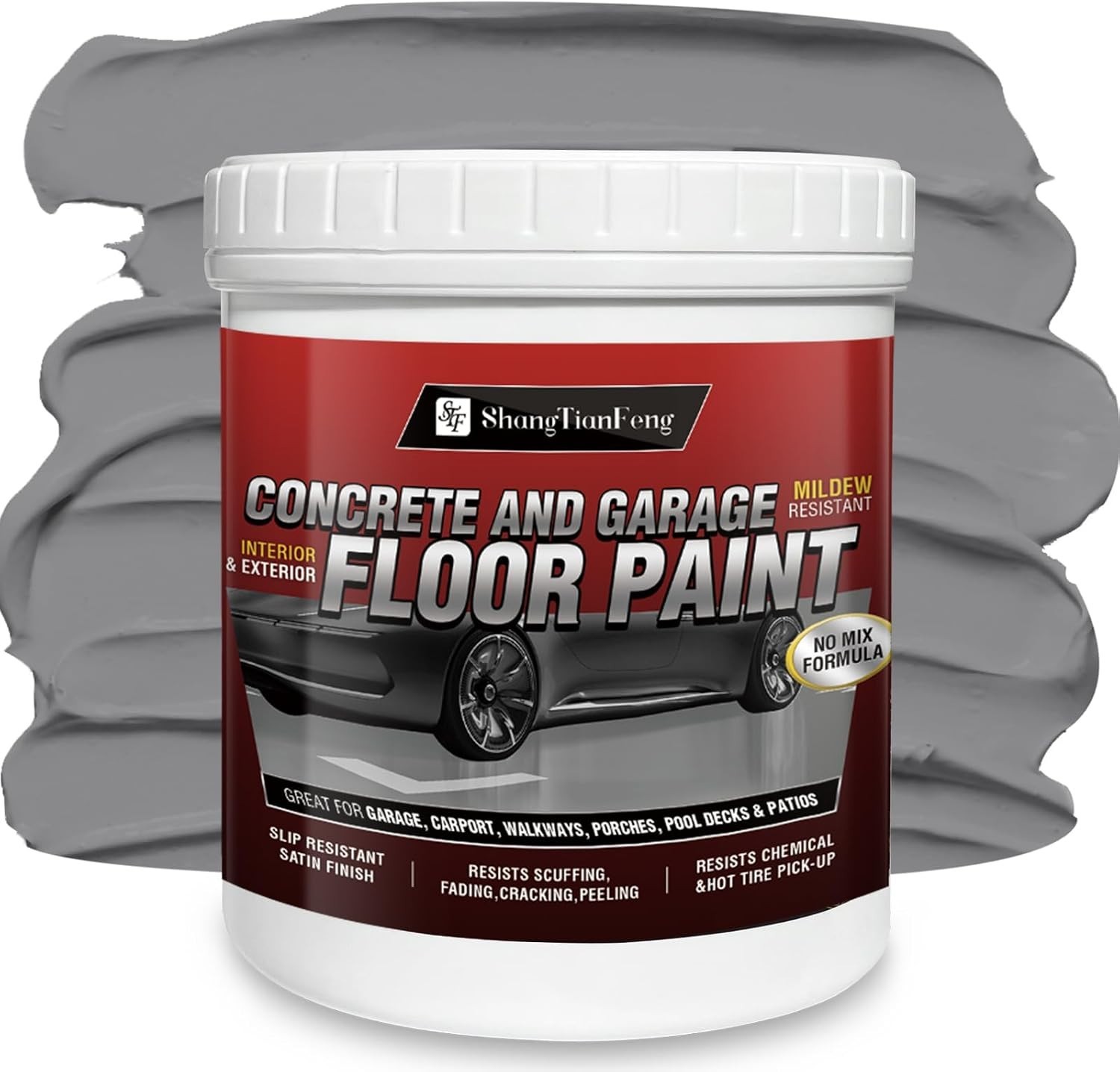 Professional Epoxy Floor Paint Kit 1 Gallon – dark gray Acrylic Concrete Coat…