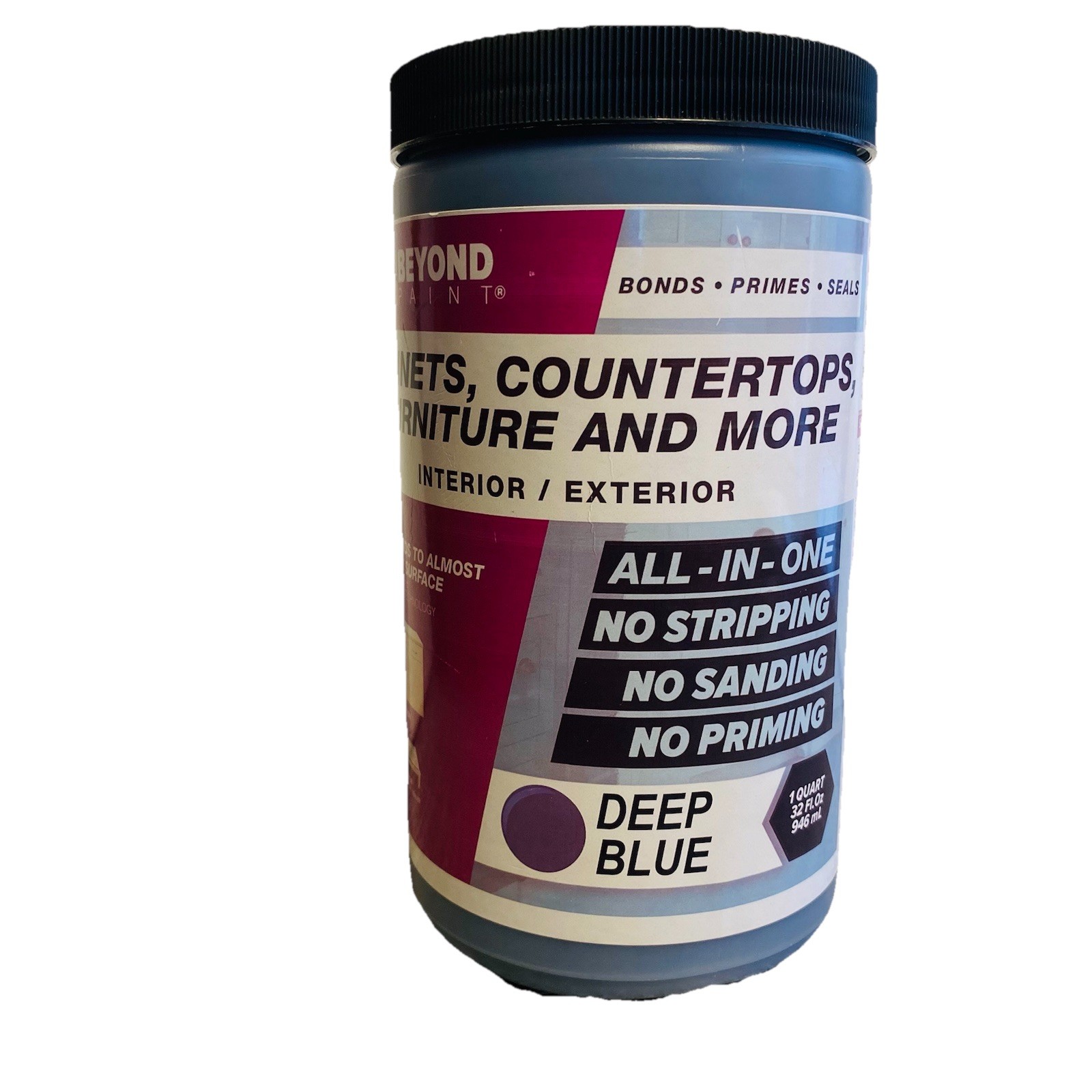 Beyond Paint All-In-One Deep Blue 1 Quart Bonds Primes Seals Furniture Cabinets