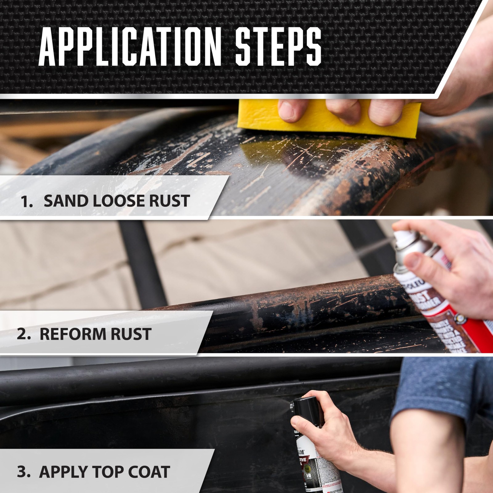 Rust-Oleum 248658-6PK Stops Rust Reformer Spray 1 Count (Pack of 6), Black
