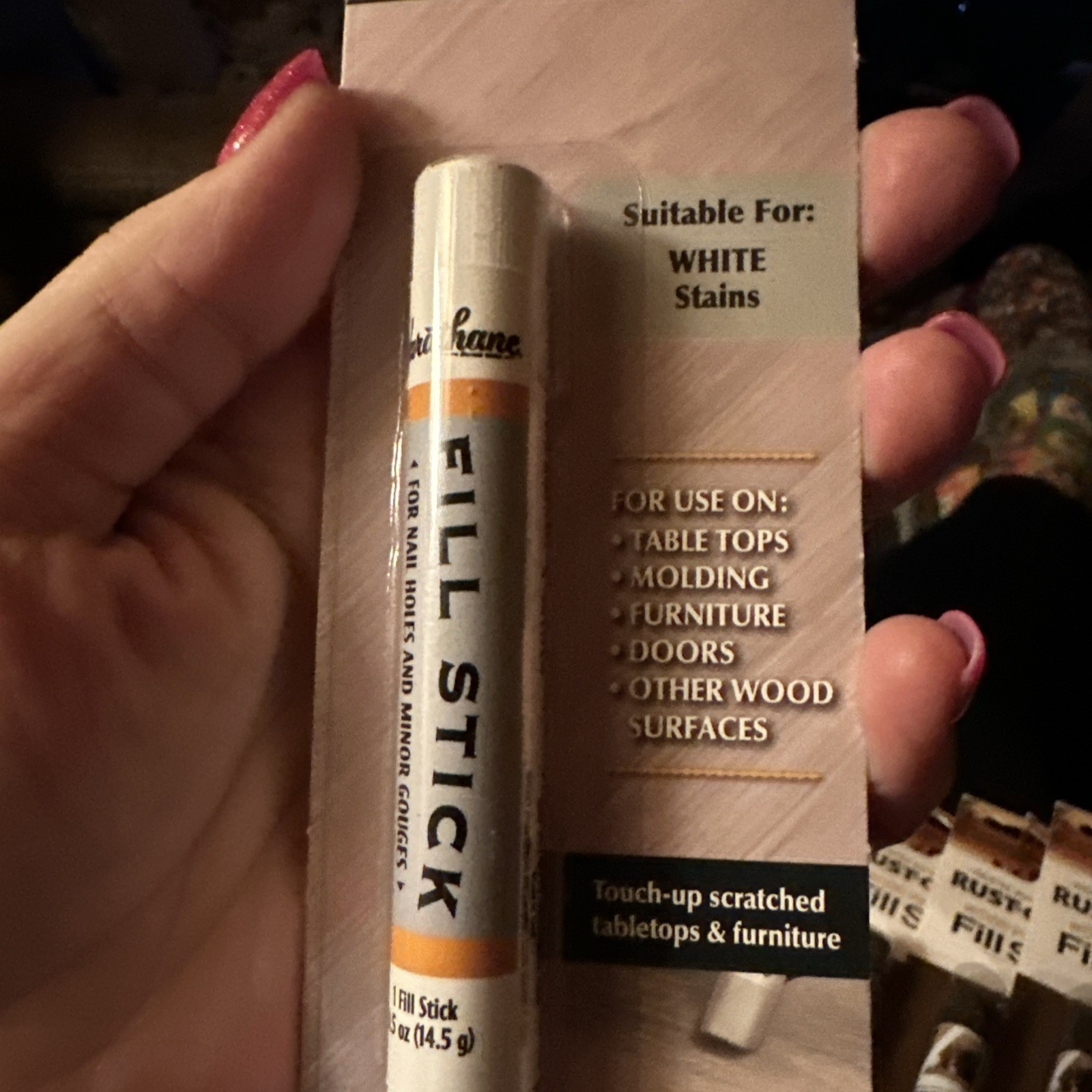 Rust-Oleum Varathane Fill Stick ALL Repair, WHITE STAINS