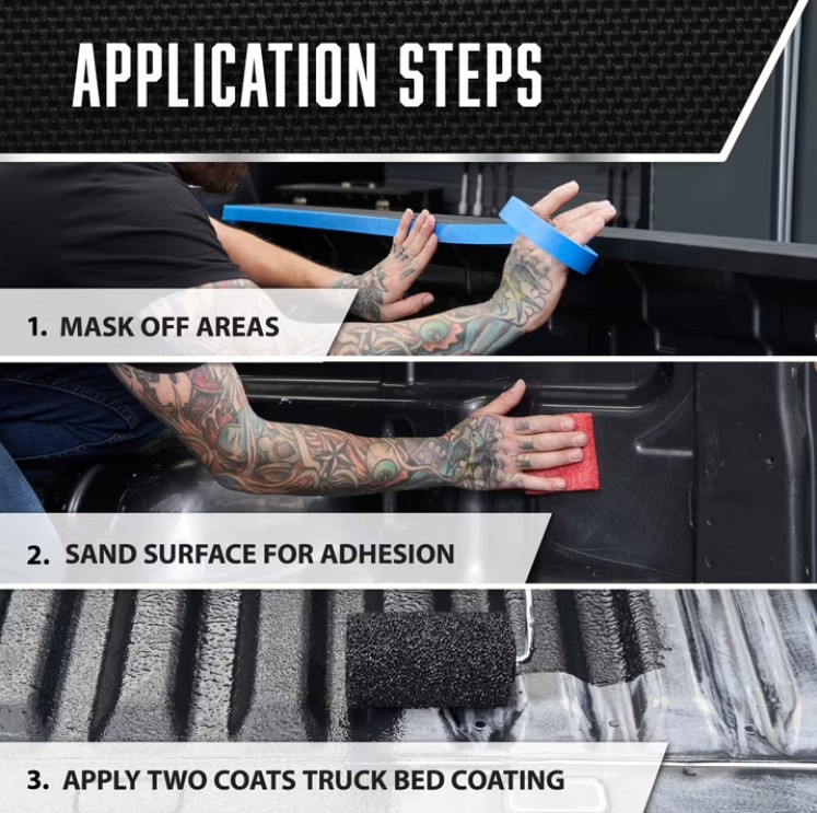 Black, Rust-Oleum Automotive Truck Bed Coating-342669, Gallon