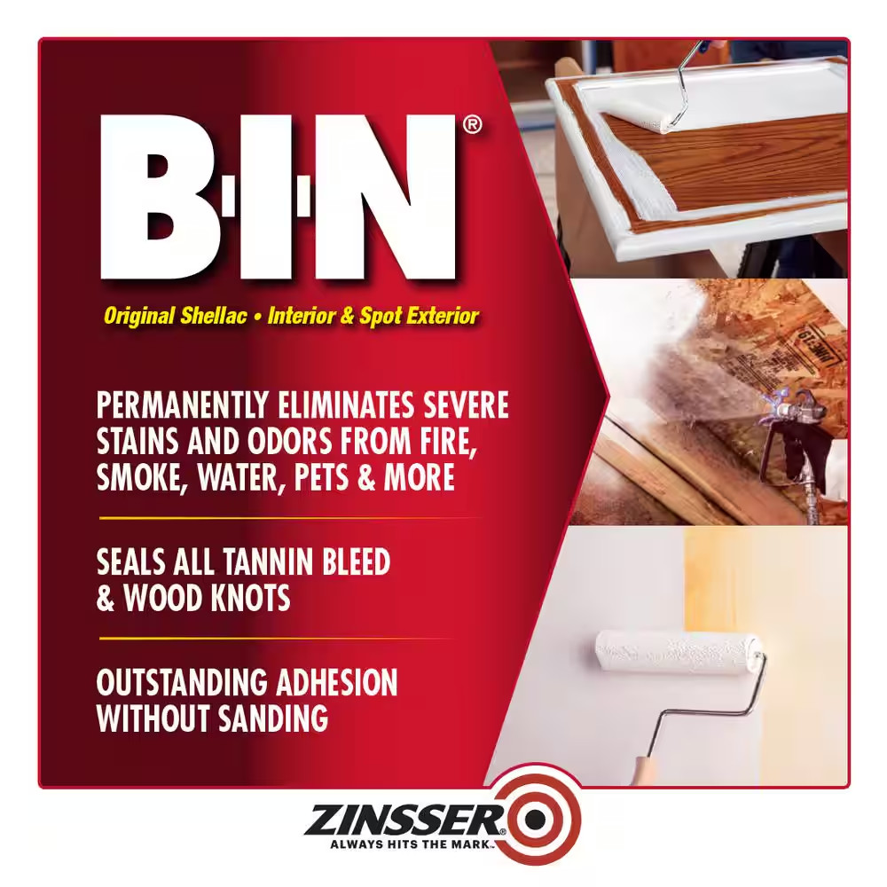 1 Gal. B-I-N Shellac-Based White Interior/Spot Exterior Primer and Sealer (Case
