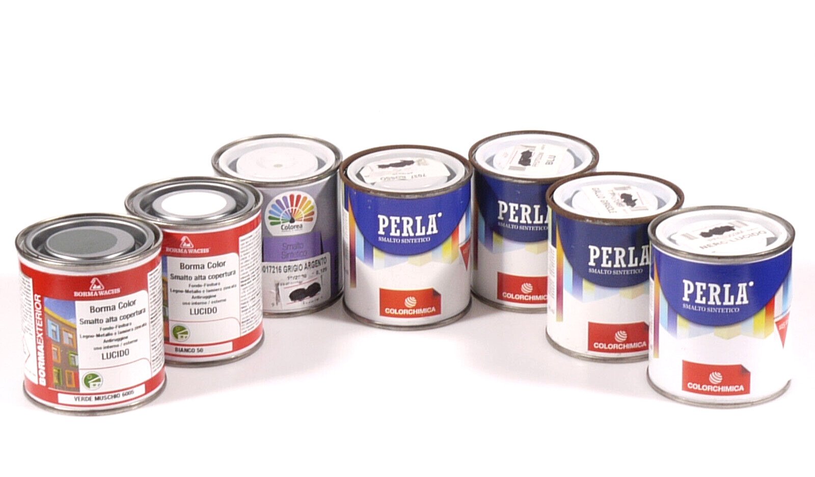PRL) BORMA WACH COLOR PAINT POLISHED ENAMEL COLORS PAINT 7 PCS WOOD IRON