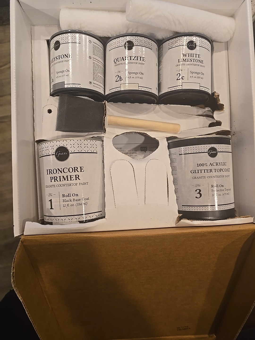 2 Boxes Giani Granite Countertop Paint Kit 2.0- White Diamond READ DESCRIPTION