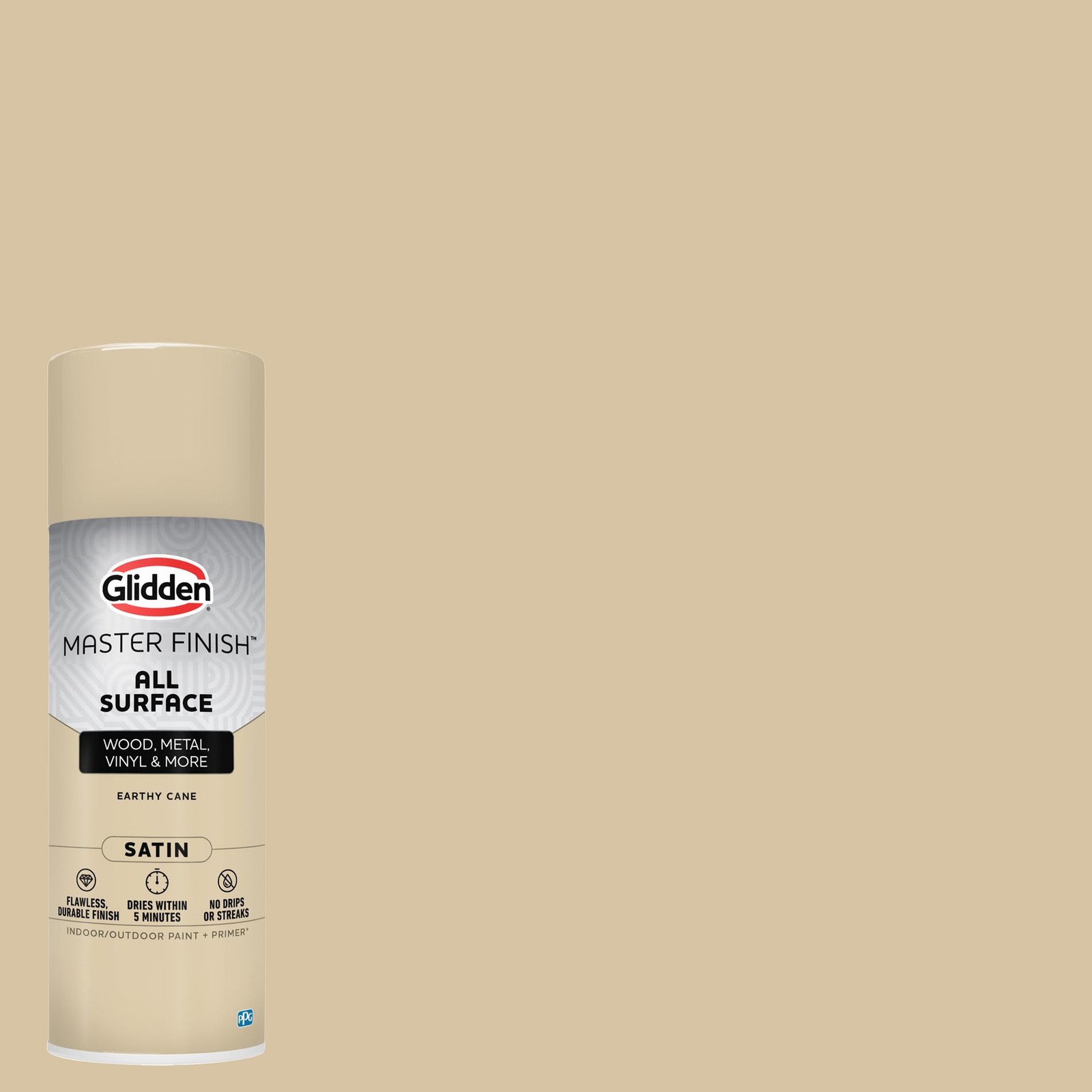 Satin All Surface Spray Paint and Primer – 12 oz. Earthy Cane Color