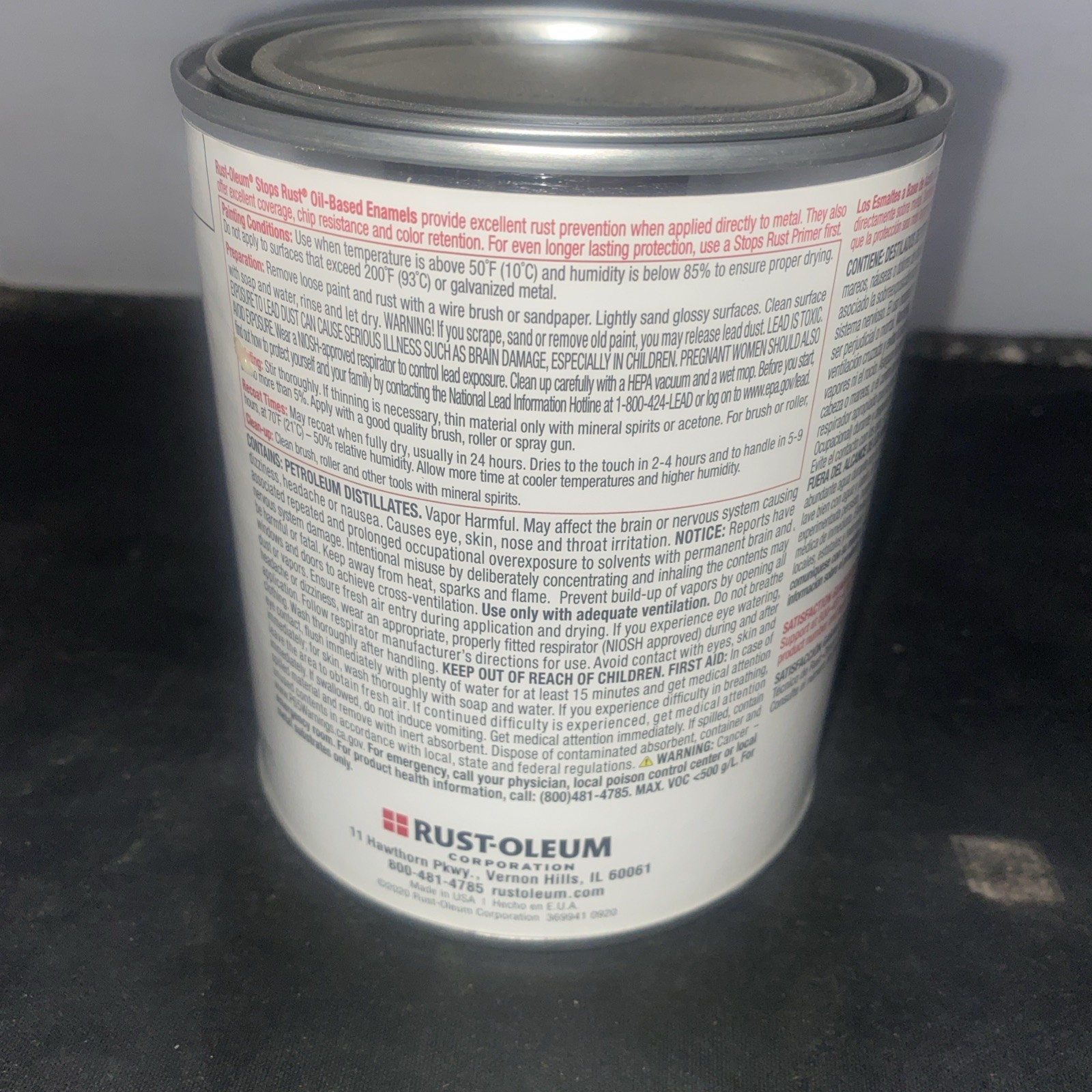 Rust-Oleum FLAT WHITE 1 qt. Stops Rust PROTECTIVE ENAMEL Oil-Based 7790-502 NEW!
