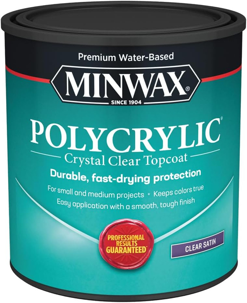 63333444 Polycrylic Protective Finish, Satin, Clear, 1 Quart