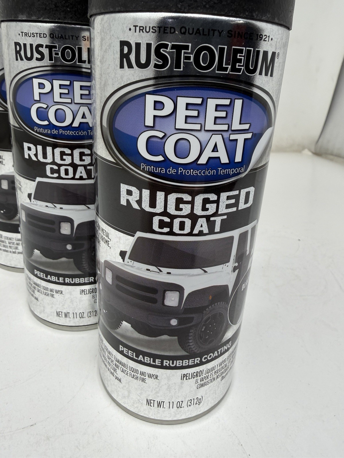 6x Rust-Oleum 311281-6PK Automotive Peel Rugged Coat Spray, 11 oz, Black (SP21)