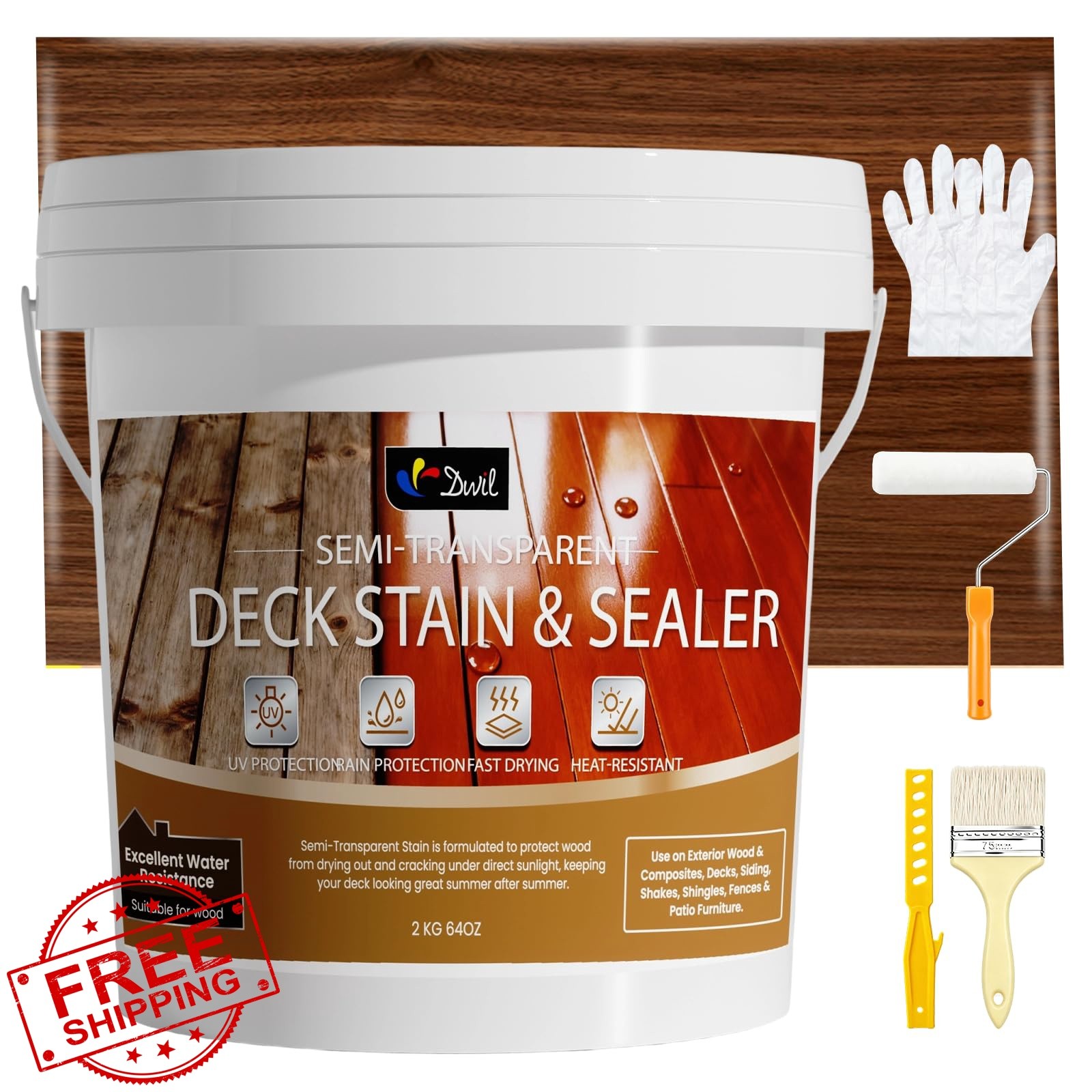 DWIL Peach Wood Stain Sealer 64 oz Semi-Transparent