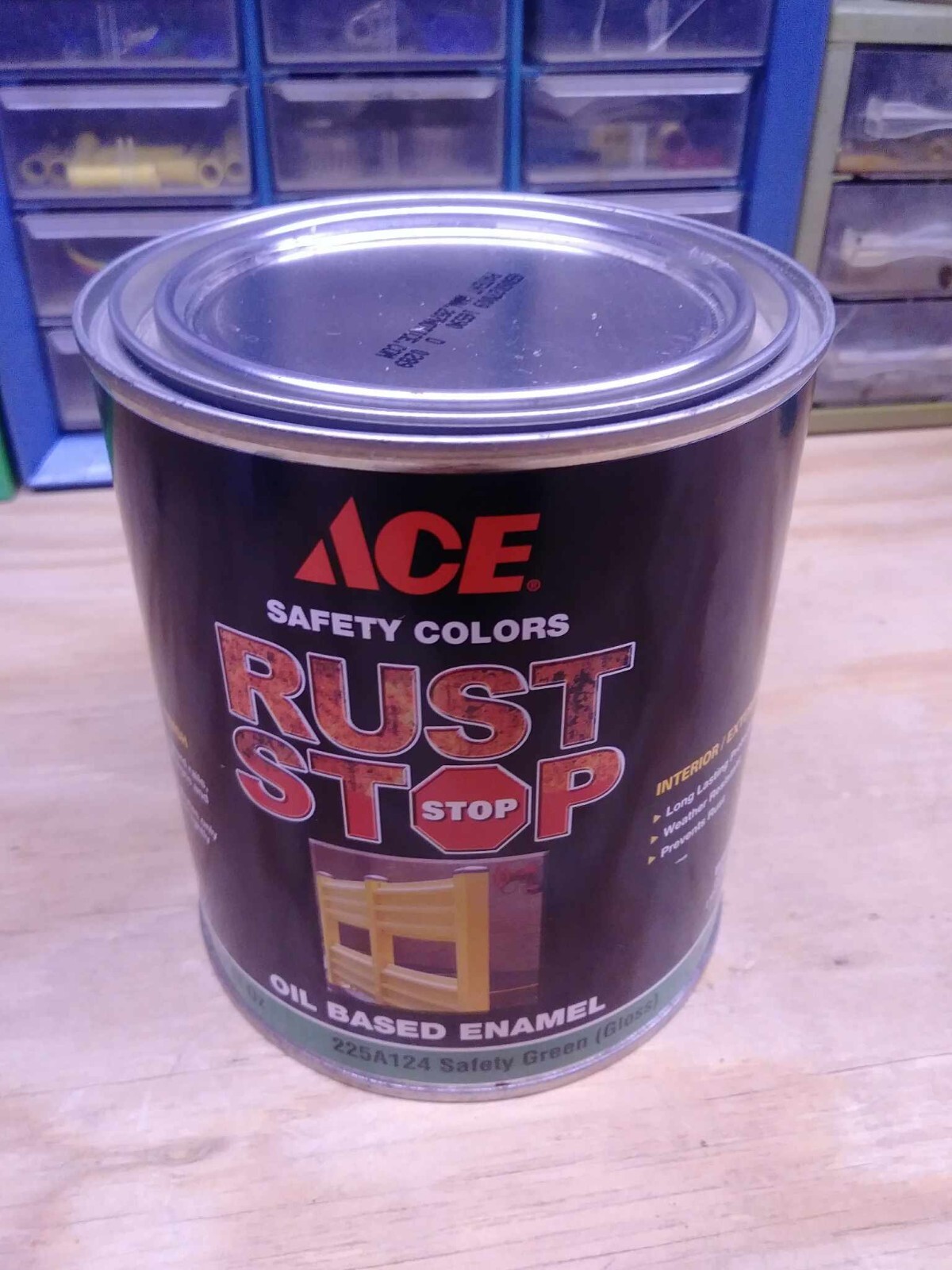 ACE RUST STOP Protective Enamel Paint Stops Rust, 32-Ounce, Safety Green