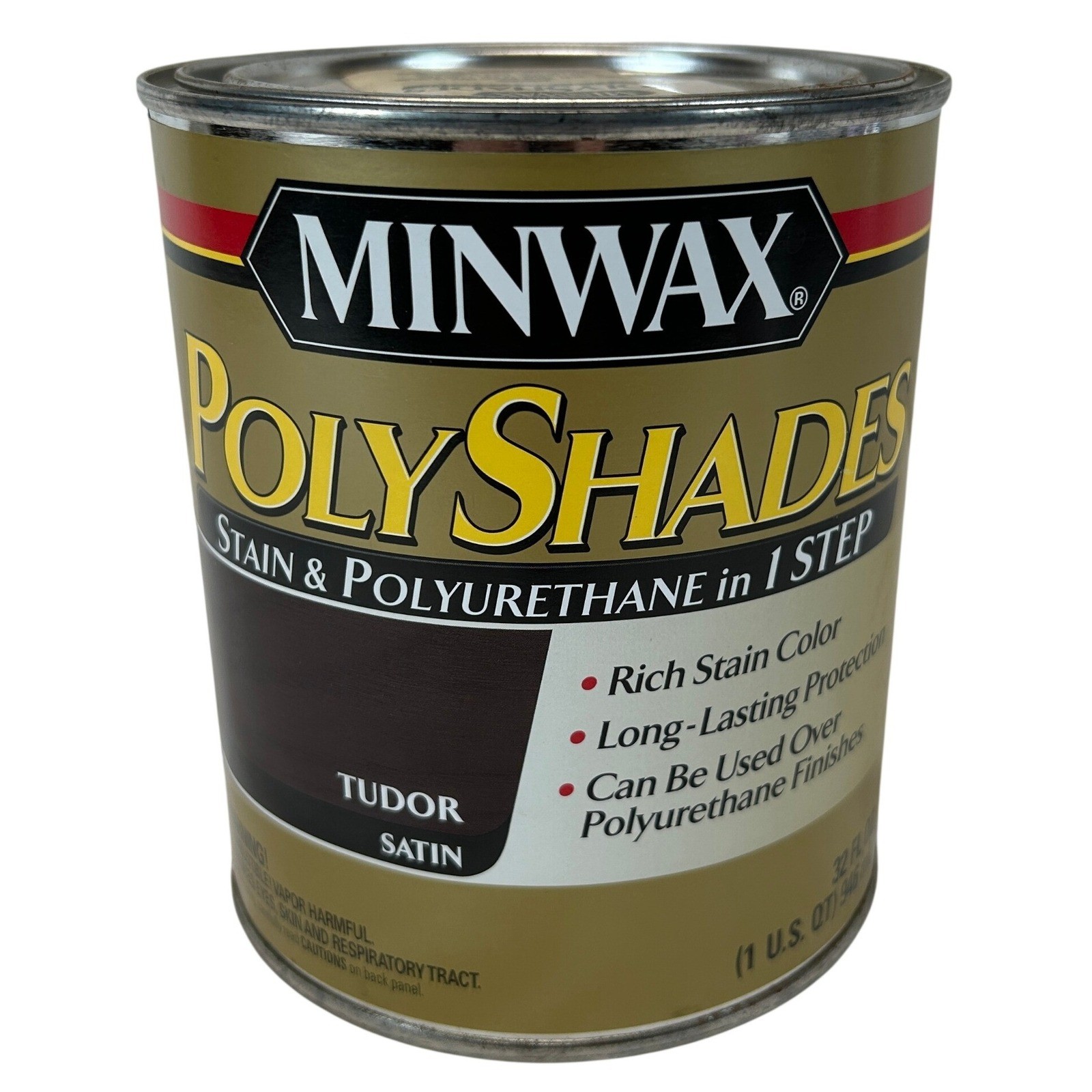 Minwax PolyShades Tudor Satin Stain & Polyurethane 1-Step 1 Quart 32oz 61360