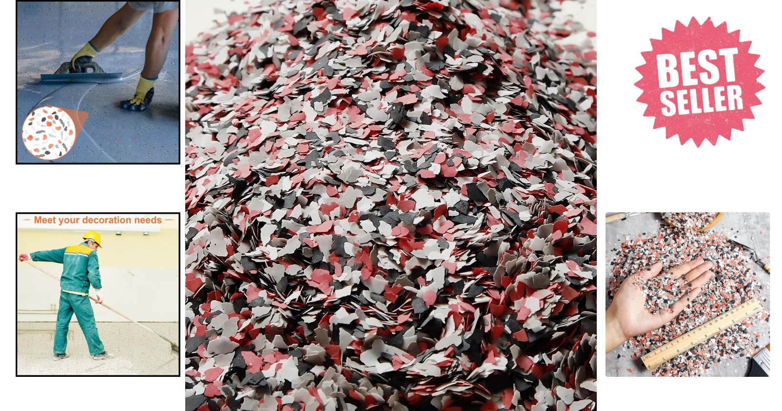 700g Colorful Blend Decorative Flakes – Perfect for Garage, Walls, and Showrooms