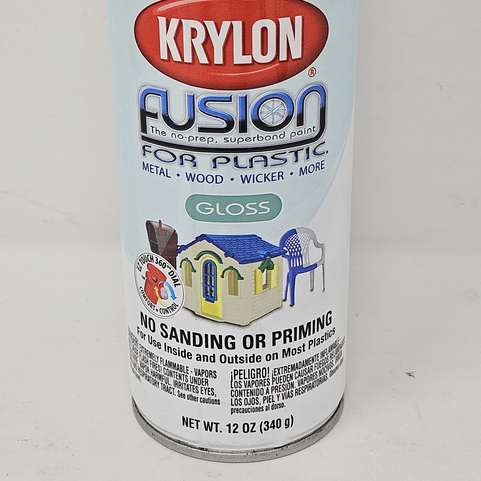 Krylon Fusion For Plastic Gloss White 2320 Aerosol Spray Paint – 12 Oz