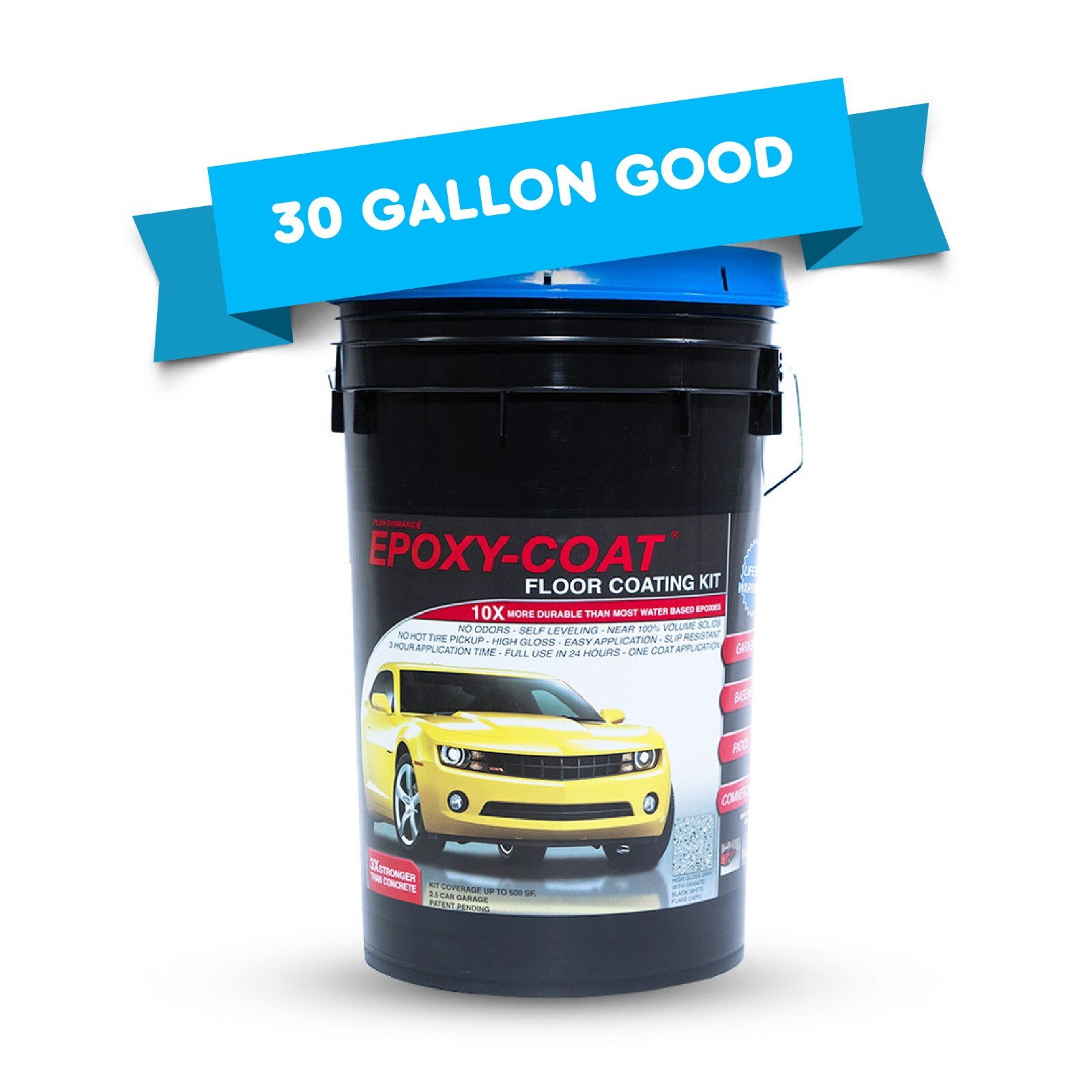 30 Gallon “GOOD” Epoxy Coat Floor Coating Kit 5,000 sq ft 9.7mil with 1/4″ flake