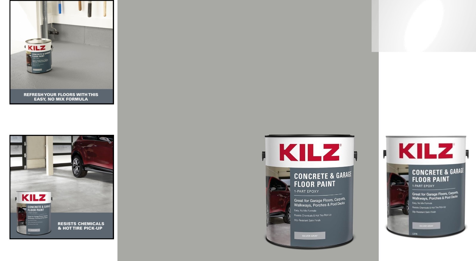 Silver Gray 1-Gallon Epoxy Paint for Indoor/Outdoor Concrete – Scuff Resistant