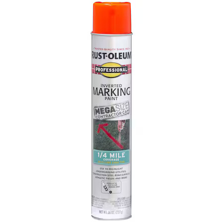 Rust-Oleum 350994 Inverted Marking Paint, 26 Oz, Fluorescent Red-Orange,