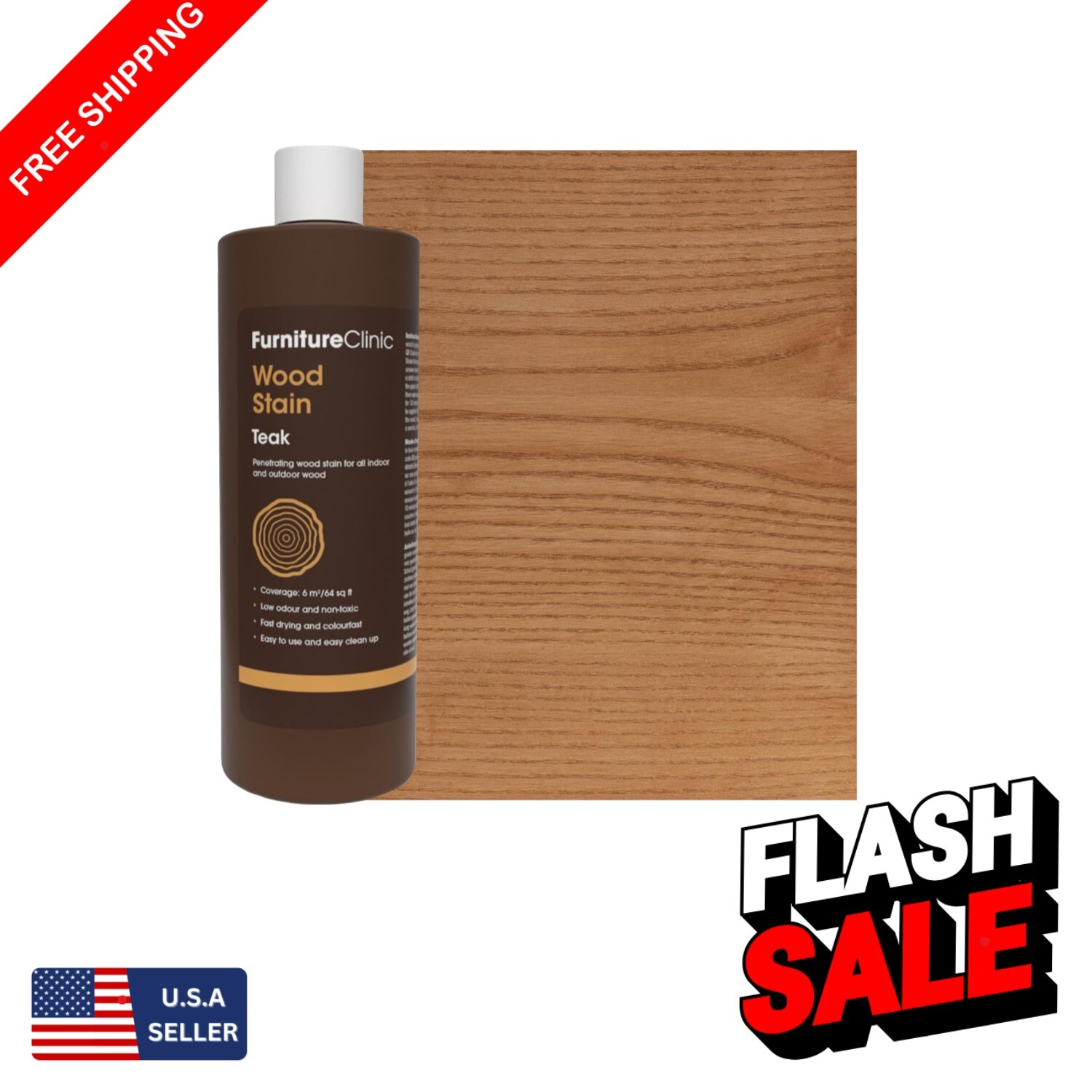 Eco-Friendly Fast Drying Teak Wood Stain for Indoor & Outdoor Use – 500ml