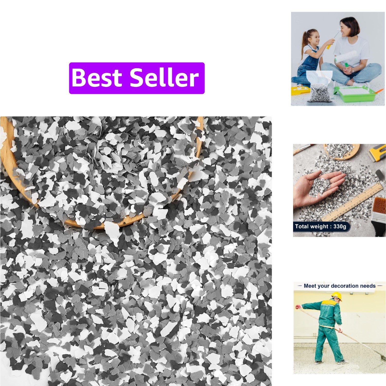 330 G/ 0.72 lb Blend Decorative Color Chips Epoxy Flakes for Garage Floor Ble…