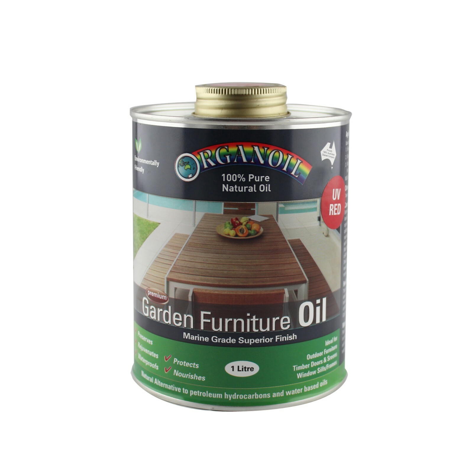 Organoil Garden Outdoor Furniture Oil & External Oil UV RED1 litre