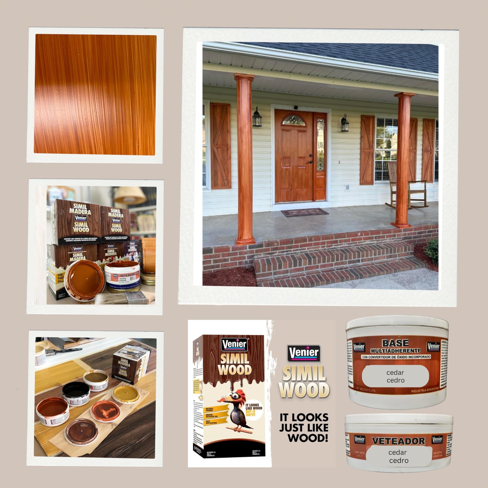 Venier Simil Wood Paint for Front & Interior 26 Fl Oz (Pack of 1), Cedar