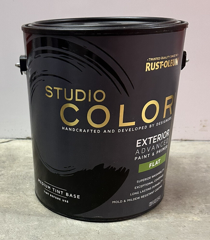 Rust-Oleum Studio Color Medium Tint Base Exterior Paint Primer Flat 1 Gallon