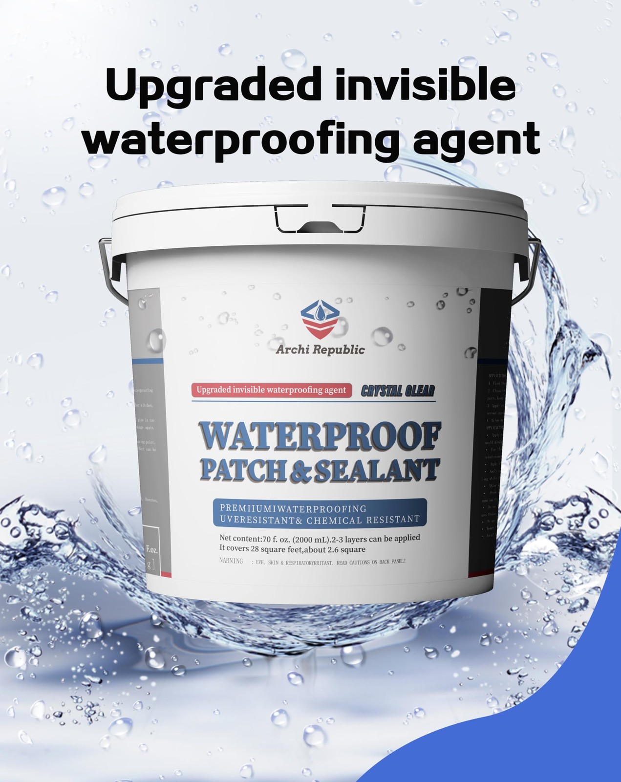 Upgraded Invisible Waterproof Agent Clear as 17.5 fluid ounces, clear