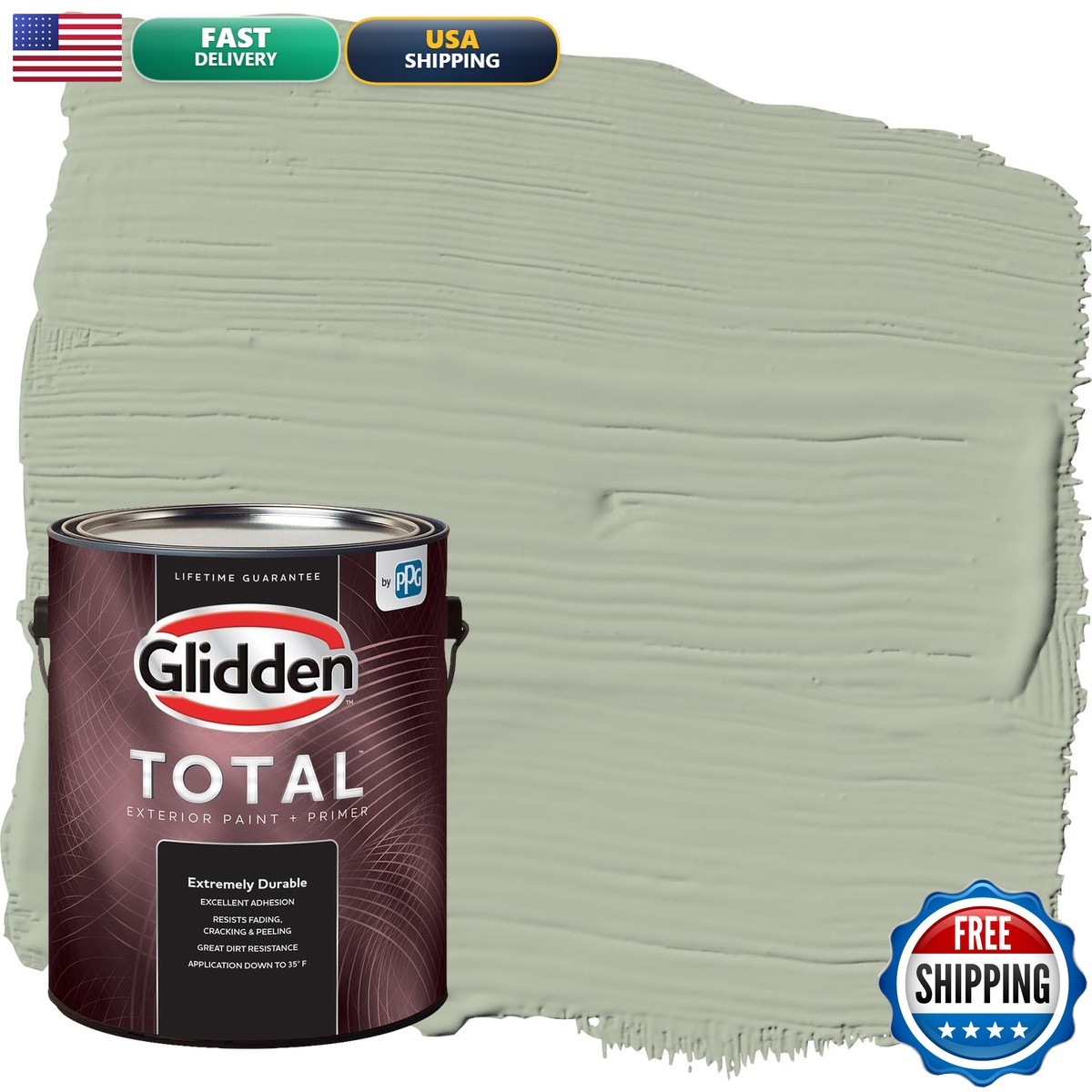 Glidden Total Exterior All-In-One Light Sage/Green Semi-Gloss 1 Gallon