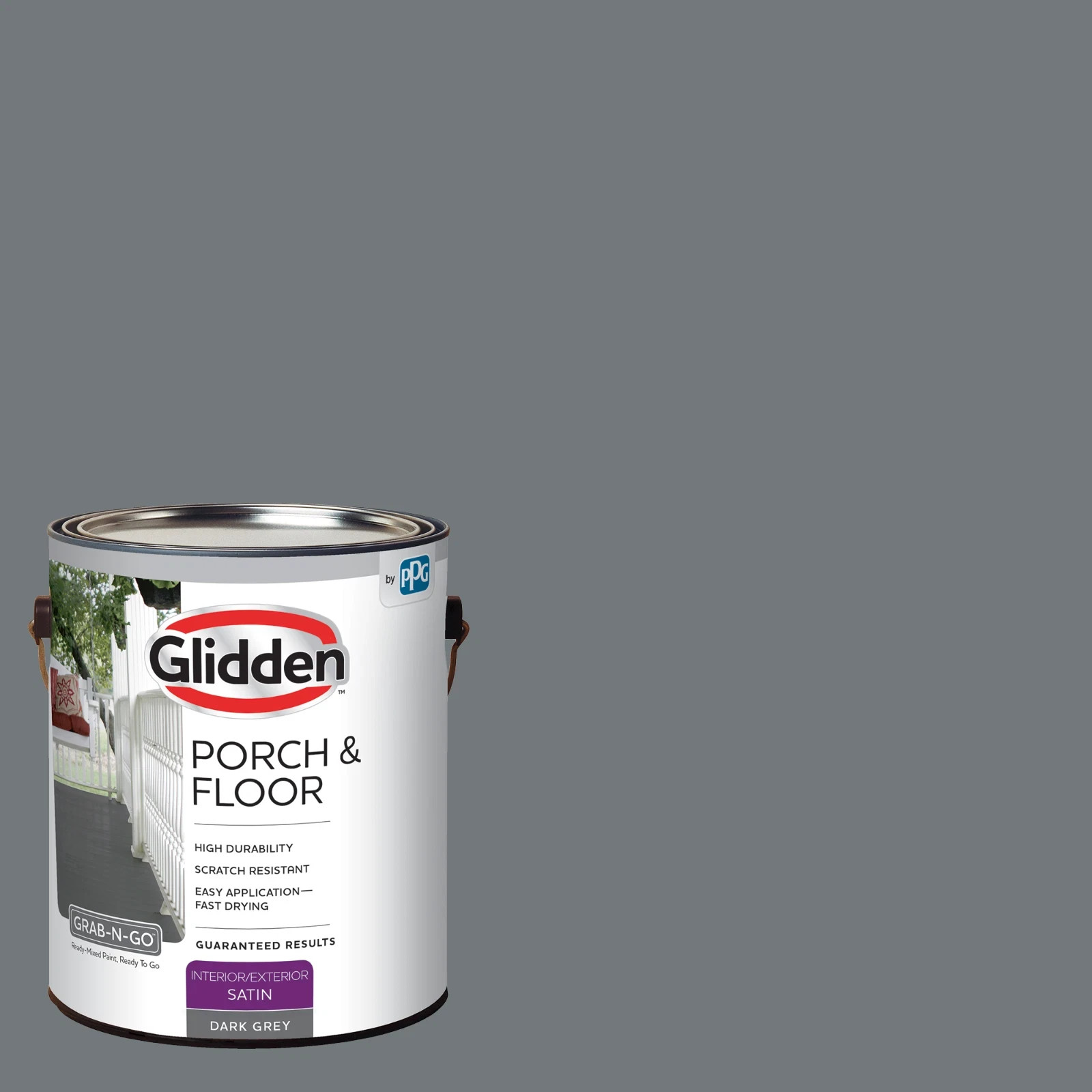 Glidden Porch & Floor 1 gal. Dark Gray Satin Interior/Exterior Paint with Primer