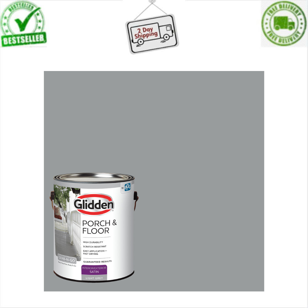 Glidden Porch Floor Light Gray Satin Interior Exterior Paint with Primer, 1 Gal