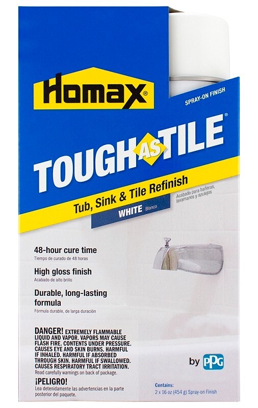 NEW HOMAX 3157 TOUGH AS TILE TUB & TILE EPOXY PAINT SPRAY ON FINISH KIT WHITE