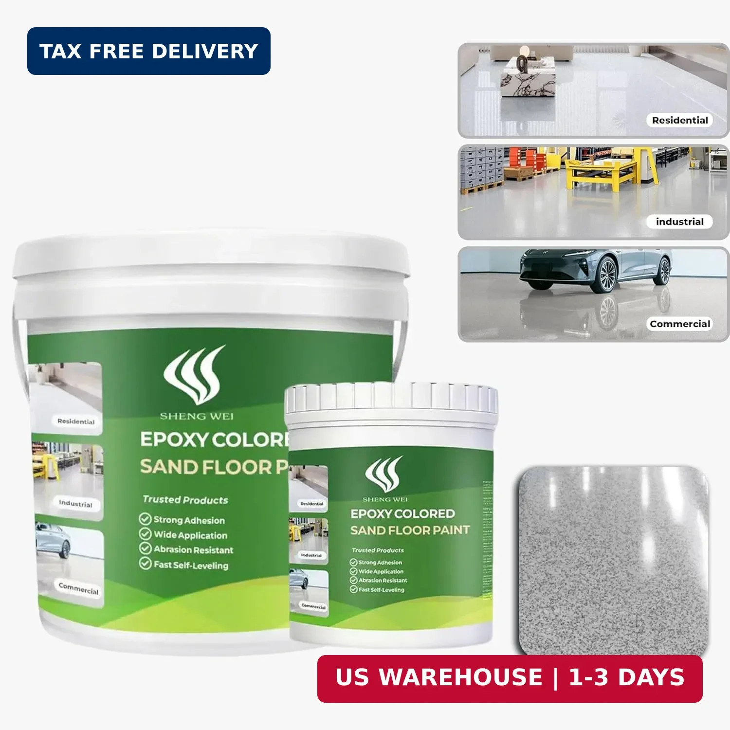 Gray Marble Epoxy Paint Kit 1 Gallon for Bathroom Tile Countertop Floor Coating