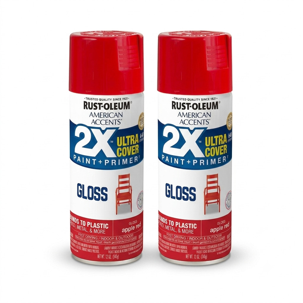 Rustoleum Gloss Apple Red Spray Paint 12 Oz. 2x Ultra Cover ( 2 PACK )