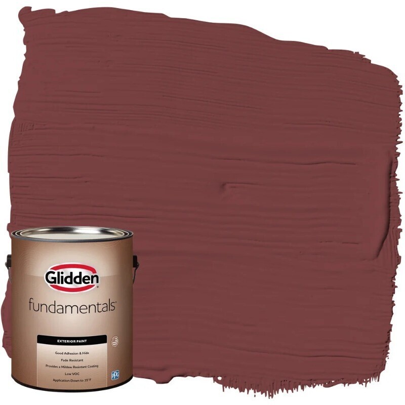 1 Gallon Fundamentals Exterior Paint Bordeaux Outdoor Wood Brick Concrete New