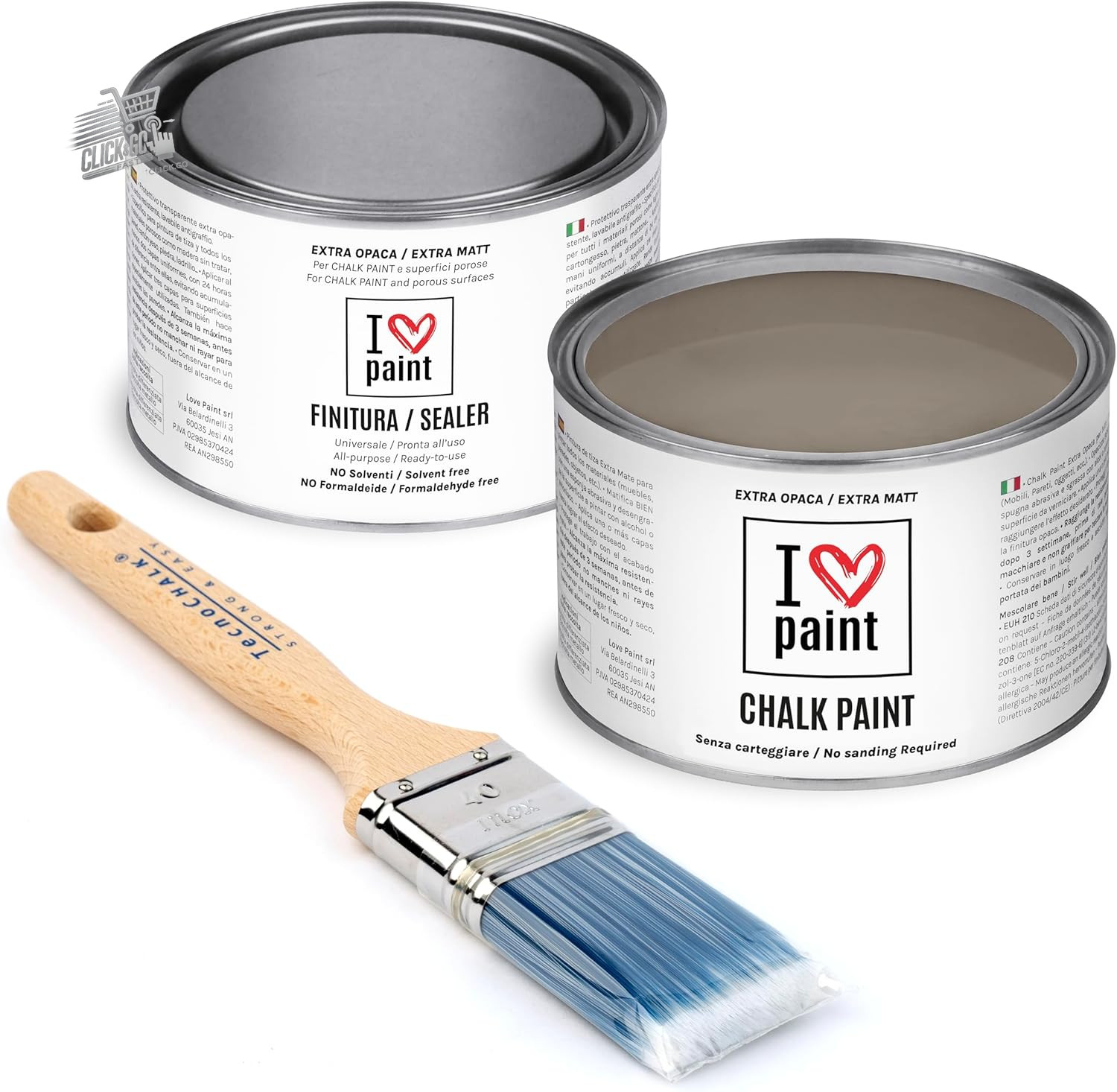 Chalk Paint Kit Paper Sugar Paint Brush Finish Wood Furniture Wall 750ml