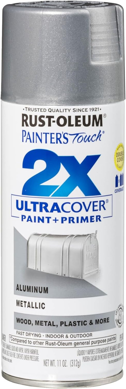 Rust-Oleum Painter’s Touch 2X Spray Paint 11oz – Metallic Aluminum