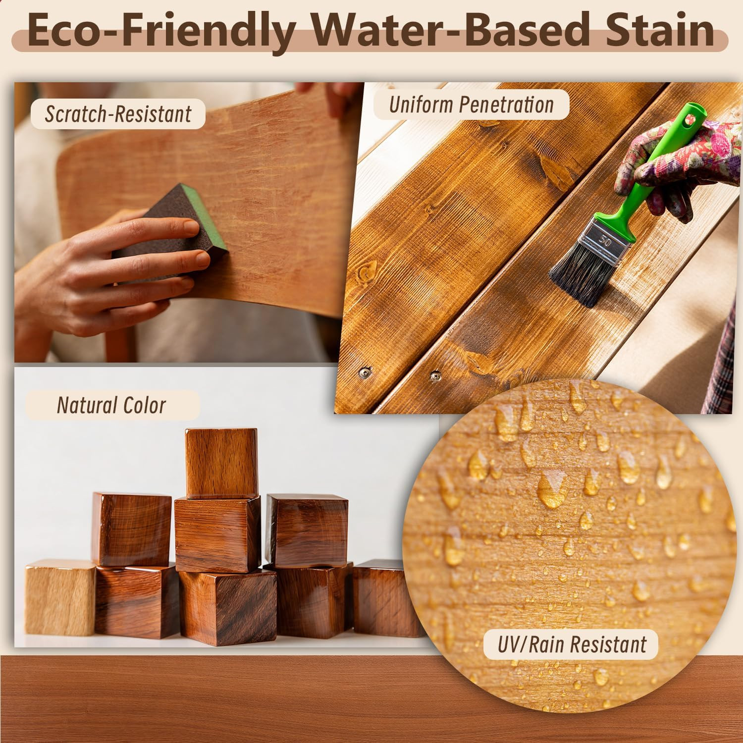 Dark Walnut Wood Stain, 8.5oz/250ml Water Based Wood Stain, Premium Indoor & …