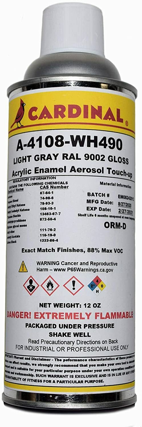A-4108 WH490 LIGHT GRAY RAL 9002 GLOSS POWDER COATING TOUCH-UP SPRAY PAINT