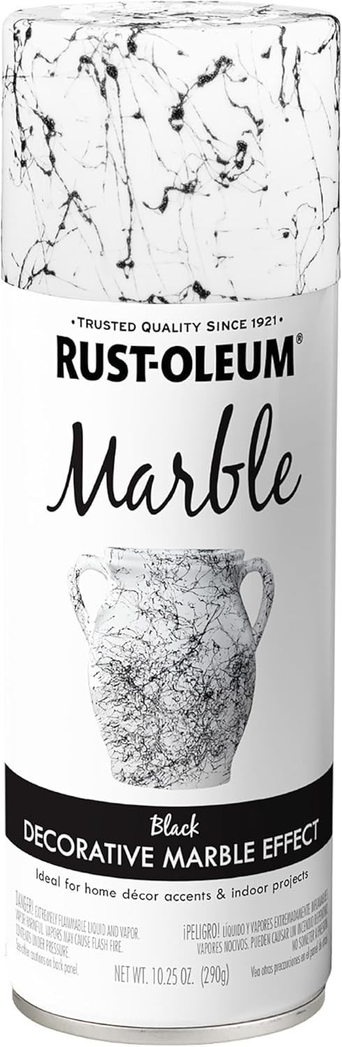 Rust-Oleum 372484 Specialty Marble Spray Paint, 10.25 Oz, Black