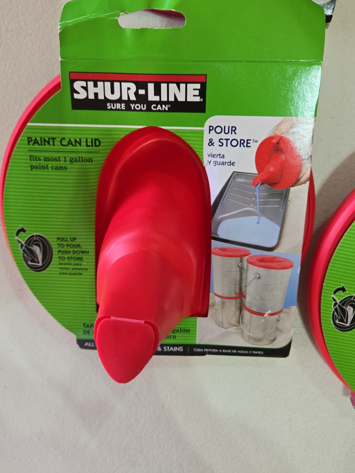 Bundle Set Of 4 ShurLine Quart Store and Pour Paint Can Lids New: Save Paint