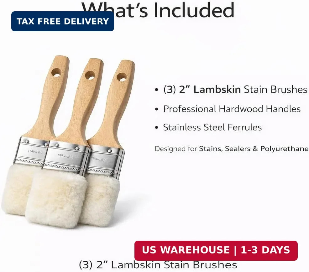 Lambskin Stain & Paint Brush – for use with All Latex and Oil Based Paints, Stai
