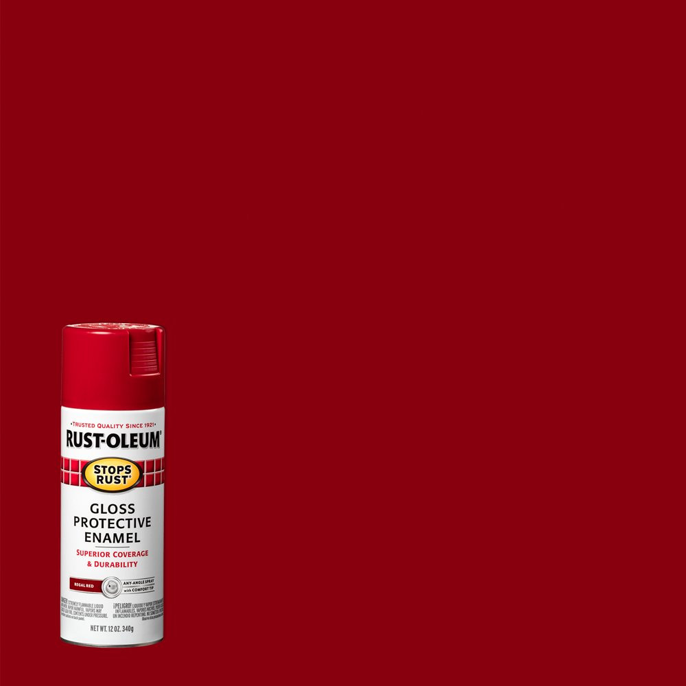 All Surfaces Stops Rust Gloss Protective Enamel Regal Red Spray Paint 12 Oz